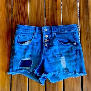 Distressed Denim Shorts